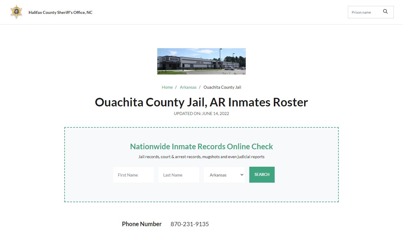 Ouachita County Jail, AR Jail Roster, Name Search