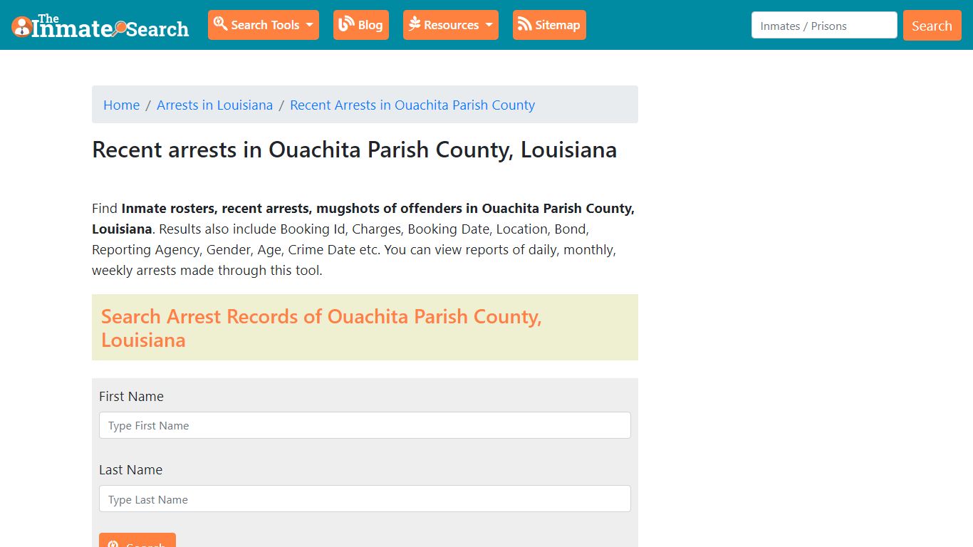 Recent arrests in Ouachita Parish County, Louisiana ...